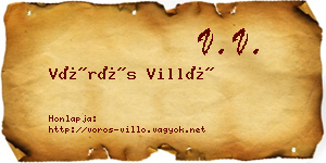 Vörös Villő névjegykártya